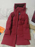 波司登25年羽絨服女冬90絨加厚連帽寬松中長(cháng)款百搭新年紅外套 曬單實(shí)拍圖