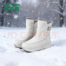 木林森（MULINSEN）女士雪地靴女靴冬季加絨加厚短靴女鞋保暖東北棉鞋靴子 米杏 38 曬單實(shí)拍圖