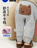 迷你巴拉（minibala）男女童褲子保暖內里加絨不勒肚2025冬裝寬松PP褲 曬單實(shí)拍圖