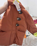papa爬爬冬季新品兒童鵝絨羽絨服男女童加厚保暖連帽三防外套 南瓜紅 120 曬單實(shí)拍圖