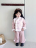 G.duck小黃鴨女童漢服唐裝冬款拜年服加厚兒童中式古風(fēng)小女孩加絨套裝 長(cháng)寧兔粉色套裝【上衣+燈籠褲】 160  建議體重80斤左右 曬單實(shí)拍圖