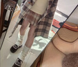 佐敘格子毛呢半身裙女2025秋冬季新款學(xué)院風(fēng)加厚顯瘦A字包臀百褶短裙 卡其色 （配腰帶） XL （100-115斤） 曬單實(shí)拍圖