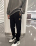 袋鼠（DAISHU）休閑褲男士寬松直筒褲子2026新款春秋季百搭運動(dòng)闊腿冬季保暖長(cháng)褲 261灰色【常規款】平腳 XL 建議120-150斤 曬單實(shí)拍圖