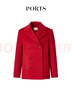 PORTS女裝秋冬新款職場(chǎng)長(cháng)袖短大衣毛呢外套 深紅色 6 曬單實(shí)拍圖