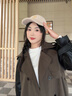 viney帽子女秋冬季小眾百搭鴨舌帽加絨加厚空頂保暖時(shí)尚高端針織毛線(xiàn)帽 米白 品牌新款高顏值洋氣輕奢 曬單實(shí)拍圖