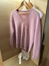 ERDOS V領(lǐng)溫柔親膚寬松百搭厚款套衫女羊絨衫 丁香紫 175/92A/XL 曬單實(shí)拍圖