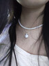 黛米 無(wú)憂(yōu) 圓形淡水珍珠項鏈S925銀王妃款單顆吊墜女附證書(shū)圣誕節禮物 11-12mm白色/S925銀 曬單實(shí)拍圖