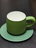 BOSENAIL德國精工輕奢高檔咖啡杯馬克水杯子精致下午茶杯碟套裝送女生禮物 艾草青大號銀彩容量   310ml 曬單實(shí)拍圖