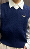 納維凱爾（Navigare）兒童馬甲新春男童背心女童毛衣學(xué)生馬甲疊穿百搭V領(lǐng)小麻花深藍165 曬單實(shí)拍圖