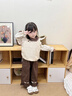 班喜迪女童套裝春裝2026新款時(shí)髦洋氣寶寶上衣褲子春秋兒童公主衣服童裝 咖色 100 曬單實(shí)拍圖