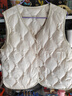 雅鹿2025秋冬新款輕薄羽絨服內膽女馬甲內搭保暖修身坎肩背心輕暖外套 米白 3XL 推薦145-160斤 曬單實(shí)拍圖