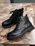 七匹狼馬丁靴男款夏季真皮高幫男鞋加絨英倫風(fēng)戶(hù)外工裝鞋頭層牛皮靴子男 黑色3755（真皮） 44 （尺碼偏大） 曬單實(shí)拍圖