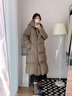 雪中飛（SNOWFLYING）羽絨服女士2025年冬裝新款鵝絨服韓版百搭過(guò)膝加厚中長(cháng)款外套女 深卡其色 S 160/84A 曬單實(shí)拍圖