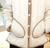 雪中飛雪中飛輕薄短款薄款羽絨服女時(shí)尚休閑秋冬翻領(lǐng)菱格外套 米白  M 曬單實(shí)拍圖