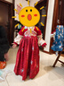 妮莎倍兒漢服女童冬裝加絨拜年服古裝公主裙兒童秋冬季連衣裙 紅色 110 曬單實(shí)拍圖