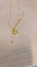 周六福郁金香黃金項鏈女足金吊墜花朵蝴蝶生日禮物計價(jià)A0614956 約4g 曬單實(shí)拍圖