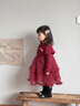 G.duck小黃鴨童裝拜年服女童連衣裙加絨加厚蓬蓬裙兒童裙子過(guò)年衣服女孩 酒紅色 90 建議1~2歲（80-90cm） 曬單實(shí)拍圖