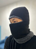 戀上家頭套帽子冬季男士女防風(fēng)帽保暖帽子圍脖一體加厚蒙面防寒護耳加絨 黑色(無(wú)檐) 曬單實(shí)拍圖