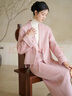 初蟬衣事90羊毛呢子套裝女冬季新款中式國風(fēng)雙面呢漢服外套半身裙 半裙（盈粉） M （現貨） 曬單實(shí)拍圖