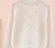 恒源祥兒童秋冬100%純羊毛衫女童純色韓版毛衣中大童圓領(lǐng)針織衫上衣童裝 BQ2468粗針菱形絞花【白色】 180cm 曬單實(shí)拍圖