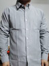 真維斯（Jeanswest）長(cháng)袖襯衫男士秋冬季新款修身免燙上衣牛津紡商務(wù)休閑襯衣男外套 灰色加絨 XL (建議115-130斤) 曬單實(shí)拍圖
