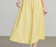 初語(yǔ)法式高腰半身裙女2025秋季新款檸檬黃100%棉簡(jiǎn)約傘裙 檸檬黃 M 曬單實(shí)拍圖