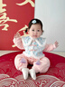 G.duck小黃鴨嬰兒連體衣夾棉新生兒衣服秋冬季保暖國風(fēng)拜年服寶寶薄棉服 滿(mǎn)月周歲禮服-粉色（夾棉） 90cm 建議1歲25斤內 曬單實(shí)拍圖