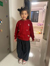 班喜迪兒童毛衣春秋款女童外套寶寶毛線(xiàn)衣男童針織開(kāi)衫紅色年服內搭春裝 曬單實(shí)拍圖