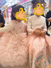 女童加絨連衣裙2025冬季粉色兒童表演公主裙中小童蝴蝶結禮服 粉色 （送頭紗） 130 曬單實(shí)拍圖