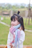 SOMUBAY秋冬季兒童圍巾2025新款保暖加厚女童彩色圍脖小女孩防風(fēng)護頸脖套 粉紫色 建議3-15歲 曬單實(shí)拍圖