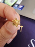 中國黃金（CHINA GOLD）黃金耳釘女士999足金雪花耳釘新年情人節禮物送女友老婆 足金耳釘約1.2g【甄選禮盒】 曬單實(shí)拍圖