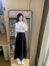 圖曼朵黑色a字半身裙女秋正裝面試職業(yè)套裝傘裙西裝裙新款高級感女裝 白色長(cháng)袖襯衫+黑色長(cháng)裙 90%選購 M 推薦105-115斤可穿 曬單實(shí)拍圖