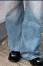 UR2025秋季新款女裝氣質(zhì)休閑水洗貓須闊腿牛仔長(cháng)褲UWM850228 藍色 28 曬單實(shí)拍圖
