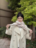 鉑吶苓圍巾女彩虹格子甜美軟妹韓系氛圍感百搭學(xué)生軟糯針織圍脖新年禮物 格子圍巾【淡藍粉色】 曬單實(shí)拍圖