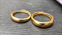 飾薇結婚訂婚對戒古法黃金色雙喜字戒指情侶婚戒男女仿真一對金色指環(huán) 【喜字對戒男款+女款】禮盒裝 尺寸可調節 曬單實(shí)拍圖