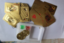 HEHOU兒童撲克可愛(ài)卡通迷你小撲克牌防水迷你黃金撲克魔術(shù)練習卡聚會(huì )牌 迷你土豪金塑料撲克【套裝款】 1副 曬單實(shí)拍圖