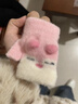 斐月伽兒童手套秋冬季保暖半指露指嬰兒男女寶寶0-2歲可愛(ài)萌連指幼兒園 粉色瞌睡企鵝 建議0-2歲 曬單實(shí)拍圖