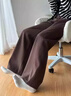 棉致美拉德棕色加絨加厚牛仔褲女秋冬季新款大碼彎刀褲胖mm寬松闊腿褲 733棕色【加絨高品質(zhì)】 L 110-120斤 曬單實(shí)拍圖