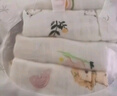 愛(ài)貝迪拉嬰兒小方巾新生兒超軟純棉口水巾寶寶專(zhuān)用洗臉巾兒童用品紗布毛巾 4層 - 4條 - 25*25cm（維爾特動(dòng)物園）真含山茶油 曬單實(shí)拍圖