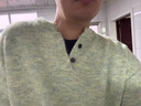 真維斯（Jeanswest）美式潮流毛衣秋冬寬松休閑百搭綿羊毛針織衫男女同款情侶裝 綠色【情侶裝】 L 【建議120-140斤】 曬單實(shí)拍圖