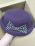 上海故事女士100%羊毛帽子秋冬季平頂禮帽保暖毛呢帽送人生日禮物 紫羅蘭 曬單實(shí)拍圖