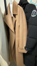 三只小山羊【楊冪同款】鉆石絨短款女主角 雙面100純羊絨大衣女修身版型大衣 加厚經(jīng)典里襯版：駝色（有掛面） S 曬單實(shí)拍圖