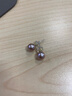 周六福紫色珍珠耳釘耳飾新年禮物女X0914042中強光近圓 7-7.5mm 一對 曬單實(shí)拍圖