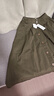 茵曼秋女裝文藝復古通勤中長(cháng)款學(xué)院風(fēng)純棉半身裙女傘裙子 卡其色1 S 曬單實(shí)拍圖