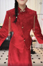泰勒馬丁中式敬酒服新娘秀禾服新娘新款冬季酒紅色中式結婚禮服女旗袍婚服 QP23 S 曬單實(shí)拍圖