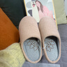 水星家紡日式輕奢簡(jiǎn)約棉拖鞋女士秋冬新款家居家室內情侶保暖地板棉拖鞋男 曬單實(shí)拍圖