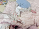 MOEDOOBIE幼兒園入園六件套被子床褥套嬰兒三件套七件套寶寶入園午睡專(zhuān)用 奶油兔-粉【雙面純棉四季通用】 四季款子母（1+2斤）脫脂棉花被7件套 曬單實(shí)拍圖