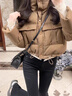 妙奕嘉韓版短款口袋棉服冬季棉服女外套冬洋氣棉襖高級感棉衣短款厚外套 復古立領(lǐng)面包服【卡其色】M（建議90-115斤） 曬單實(shí)拍圖