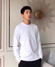 羅蒙（ROMON）白色長(cháng)袖t恤男士春秋季薄款棉打底衫休閑衛衣圓領(lǐng)秋衣男小衫土 5501 白色 165 建議110-120斤 曬單實(shí)拍圖