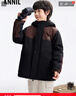 安奈兒（Annil）安奈兒童裝男童中長(cháng)款棉衣2025冬新款 黑色 160 曬單實(shí)拍圖